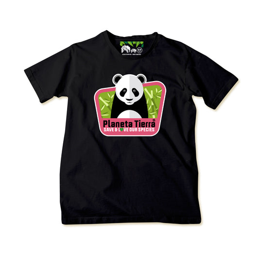 Camiseta Panda Rosa Manga Corta